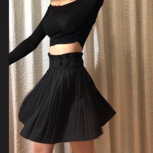 Zara Black Pleated Mini Skirt S